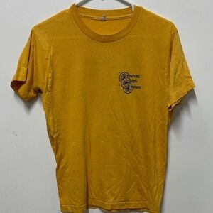 Paper-Thin Vintage 80s Yellow Crawford County Cruisers Shirt Sz M